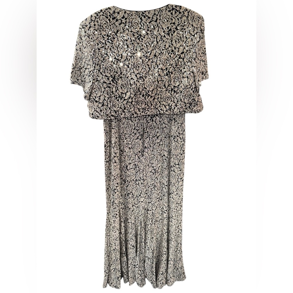 Vintage 1990’s IgNite Evenings by Carrollin Silver Elegant‎ Formal Gown - Picture 13 of 15